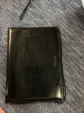 Authentic Prada Black Leather Folio - Classic Organizer